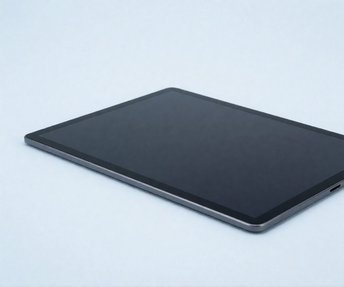 Планшет iPad Pro на светло-голубом студийном фоне